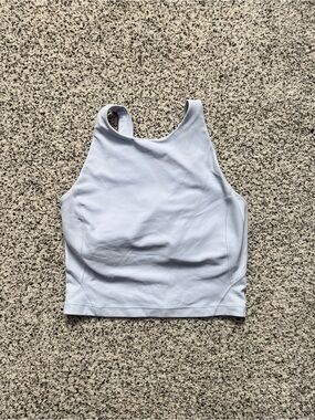 Lululemon Light Blue/Gray High Neck Athletic Crop Tank - size 4